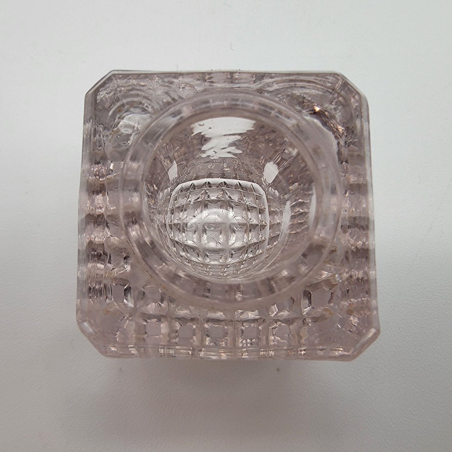 Antique EAPG Glass Inkwell Waffle Pattern