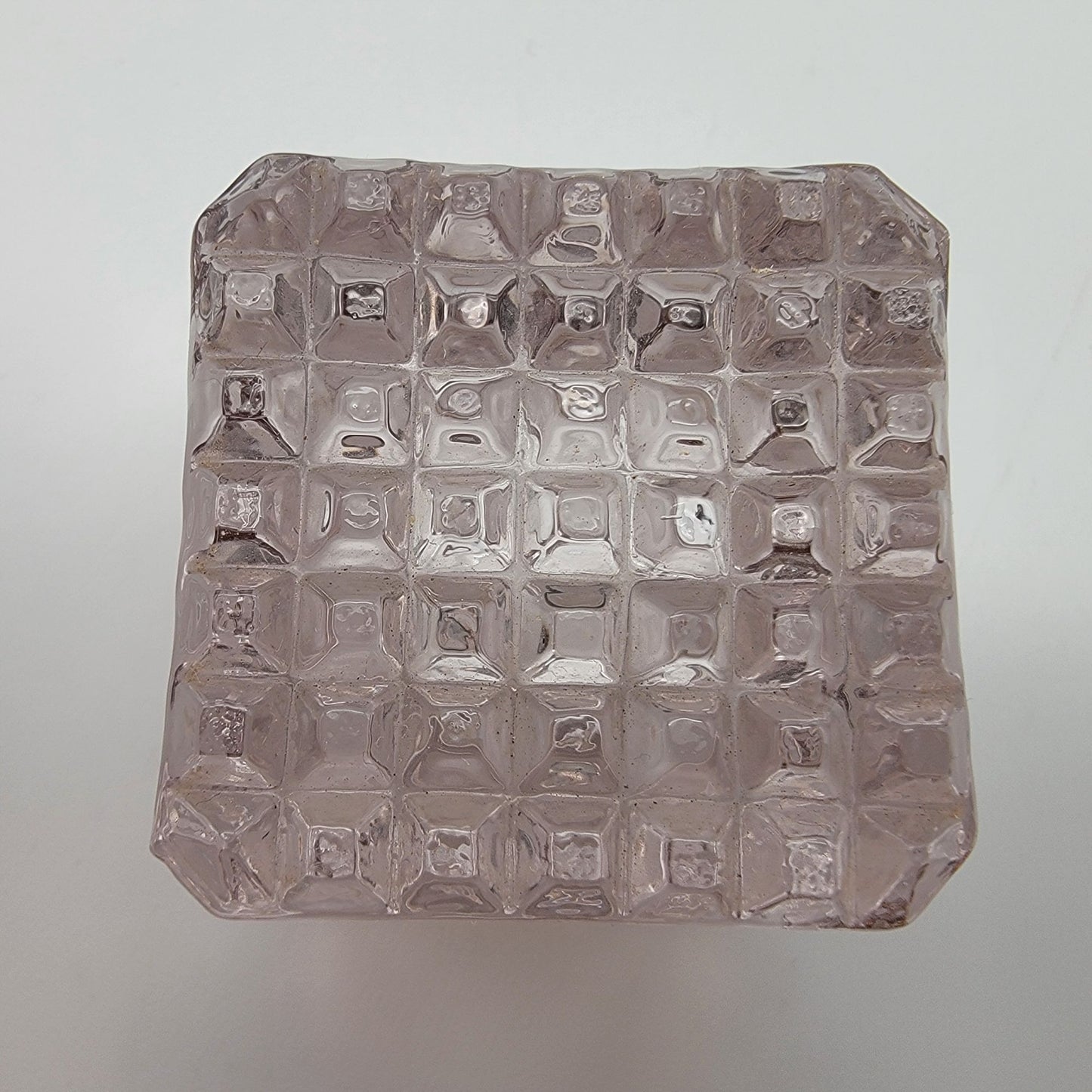 Antique EAPG Glass Inkwell Waffle Pattern