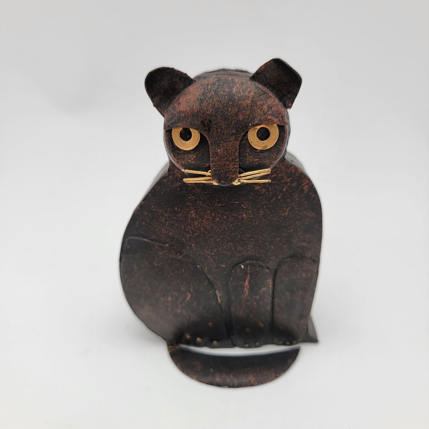 Black Metal Cat Luminary Candle Holder