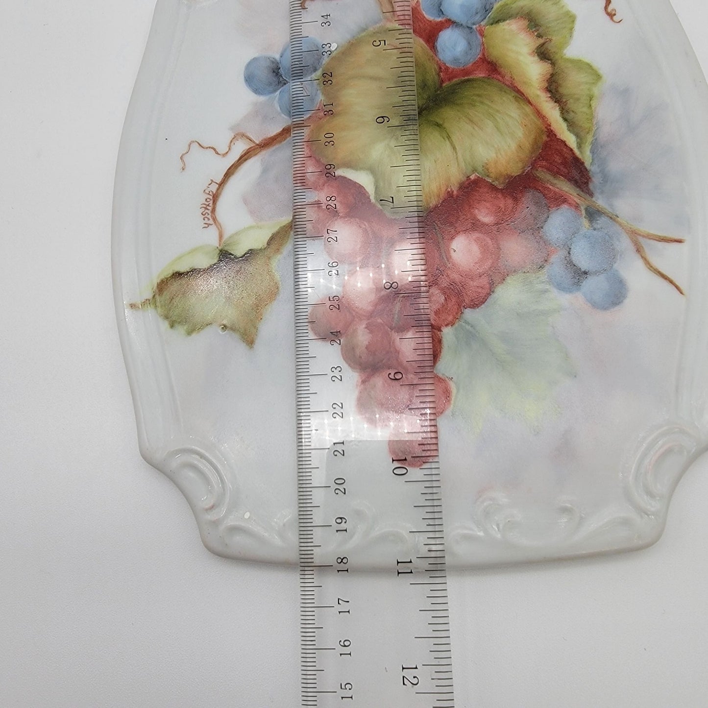 Vintage German Bavarian Porcelain Hand-Painted Cutting Board Signed L Gottsch