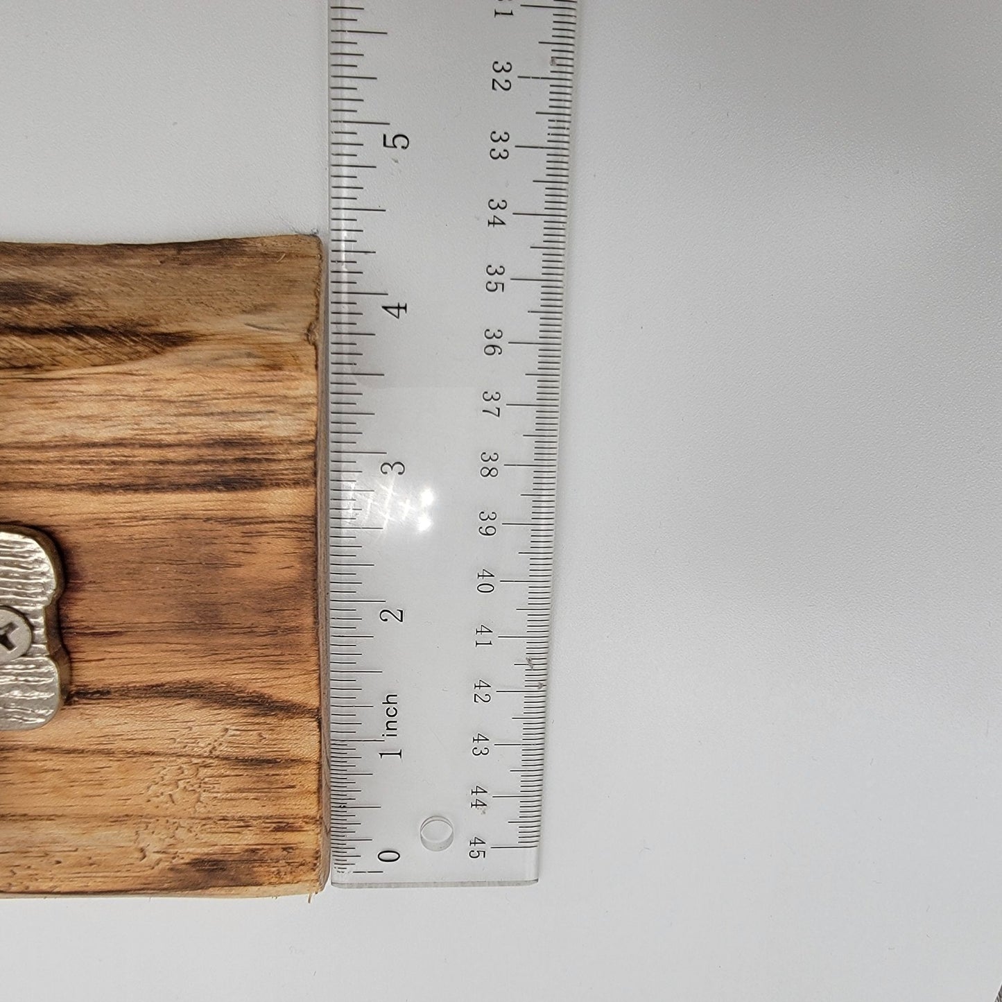 Solid Wood Coat Hat Rack Brass and White Ceramic Hooks