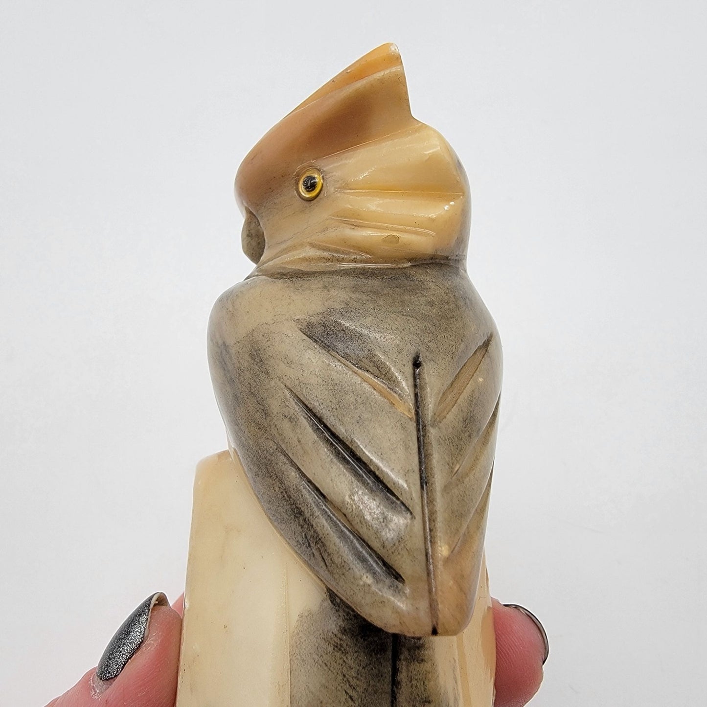 Vintage Ducceschi Italian Alabaster Owl Sculpture