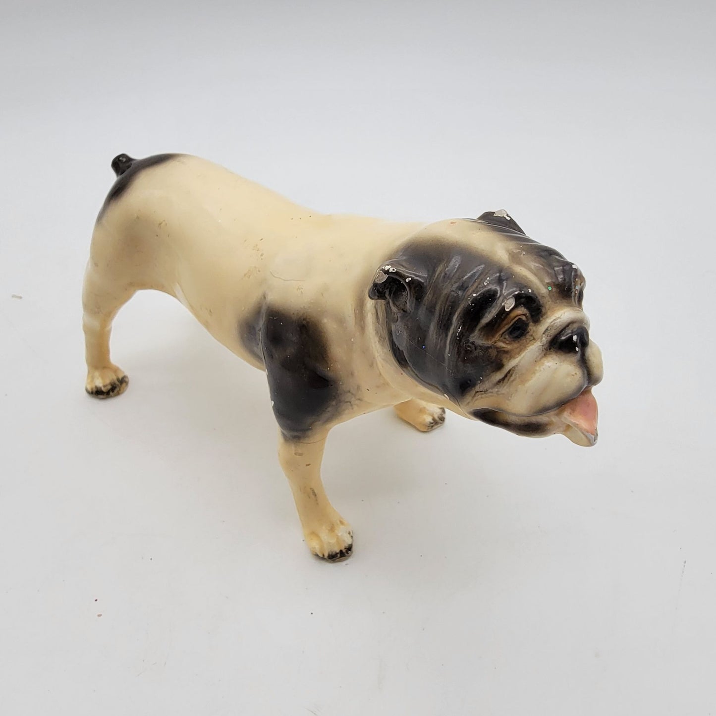 Vintage Mortens Studios Bulldog Enameled Figurine Dog Statue