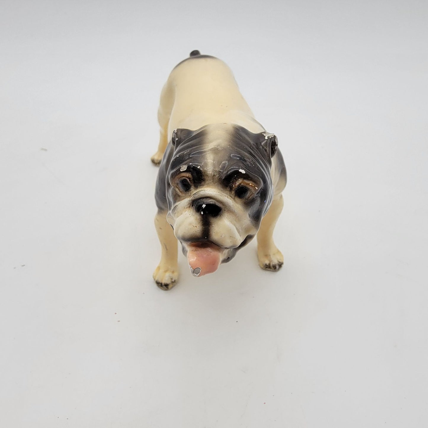 Vintage Mortens Studios Bulldog Enameled Figurine Dog Statue
