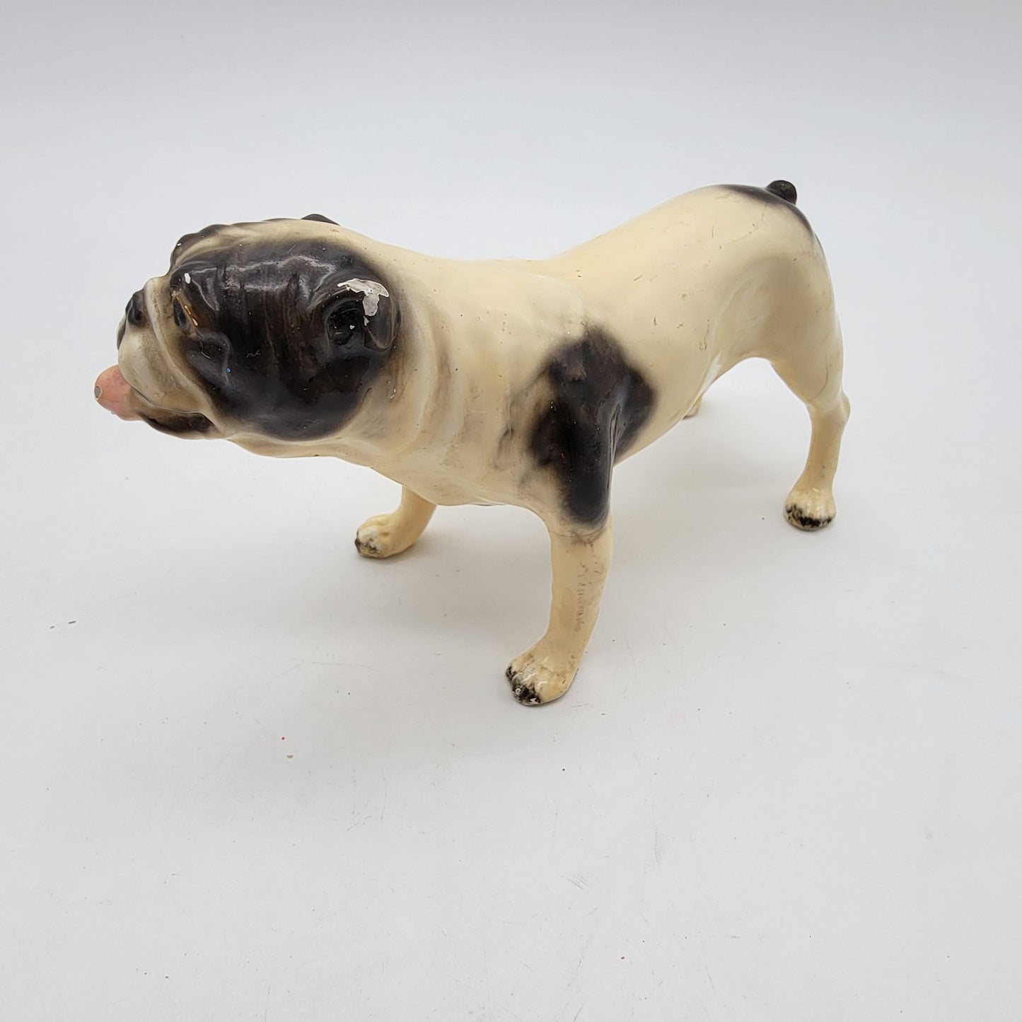 Vintage Mortens Studios Bulldog Enameled Figurine Dog Statue