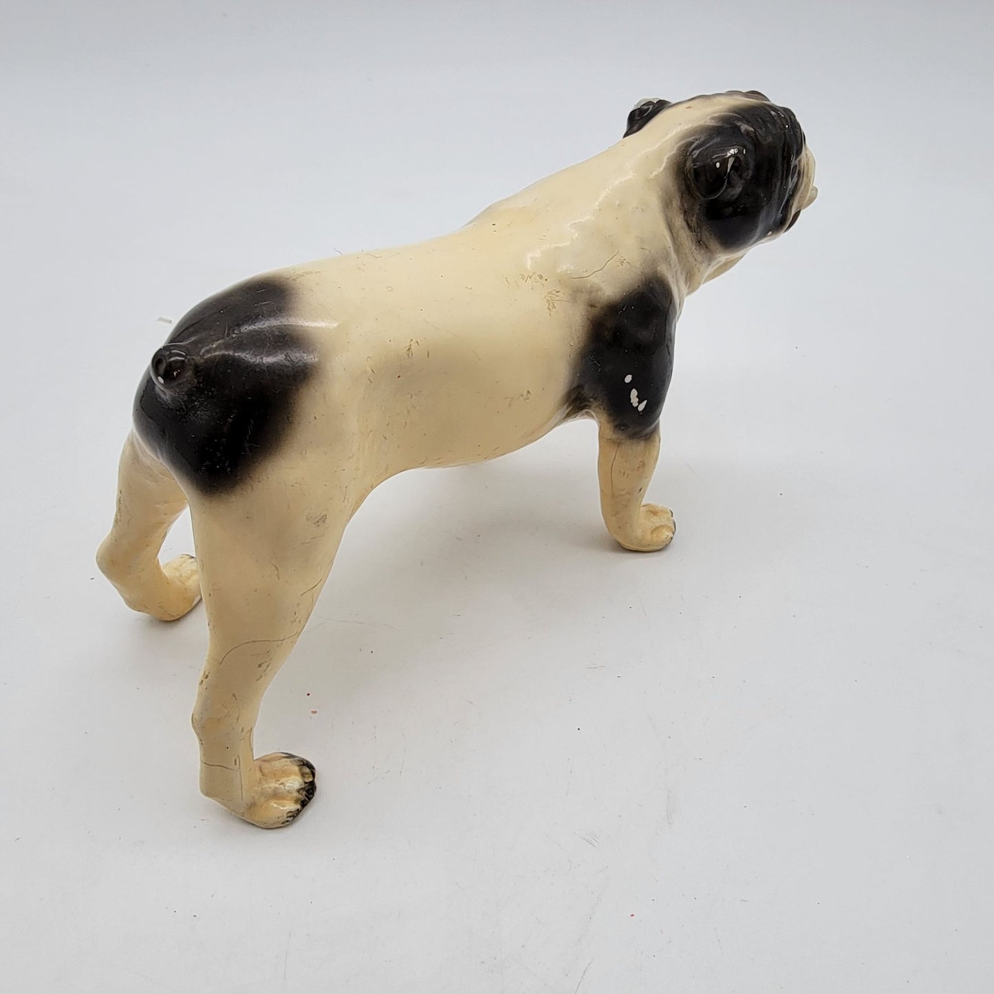 Vintage Mortens Studios Bulldog Enameled Figurine Dog Statue