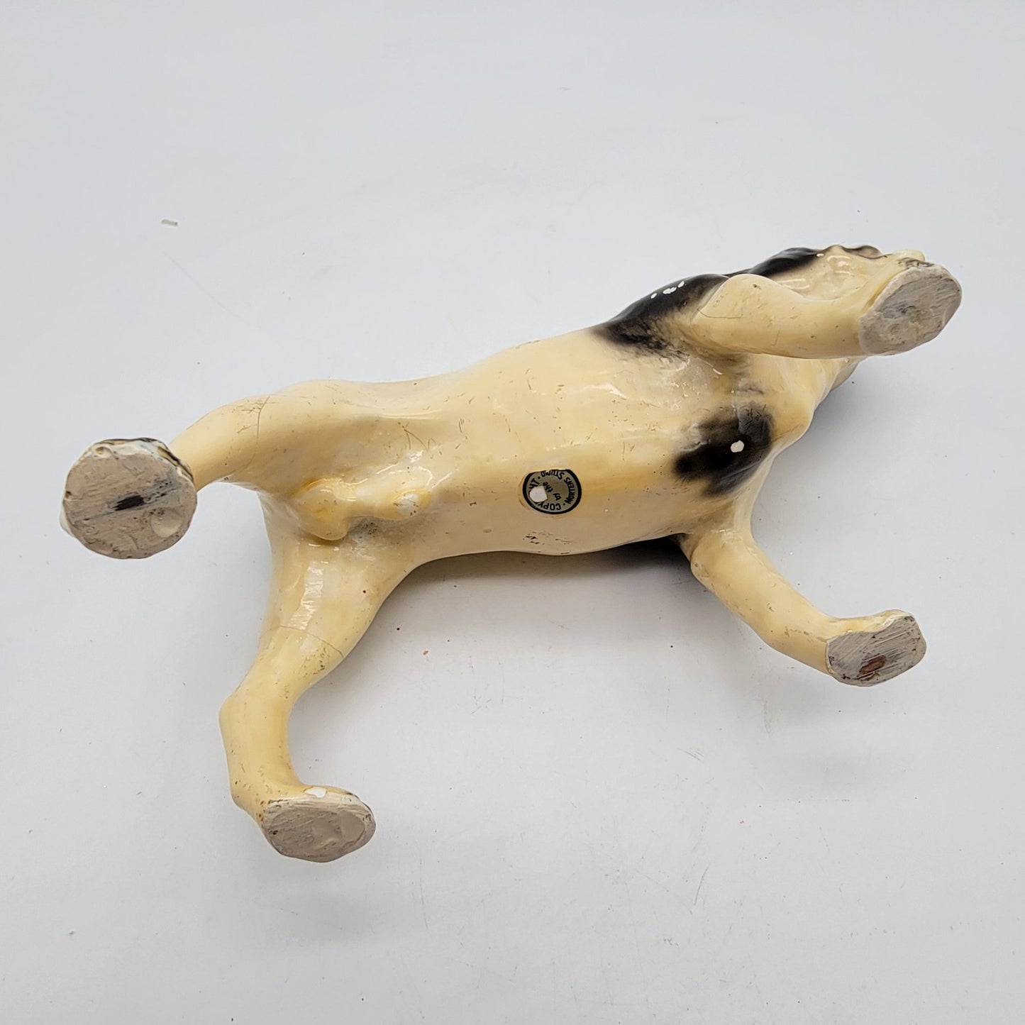 Vintage Mortens Studios Bulldog Enameled Figurine Dog Statue