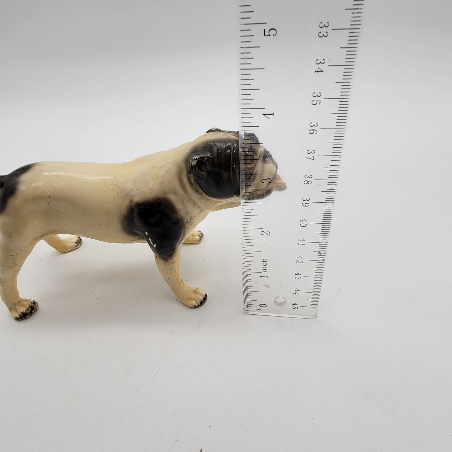 Vintage Mortens Studios Bulldog Enameled Figurine Dog Statue
