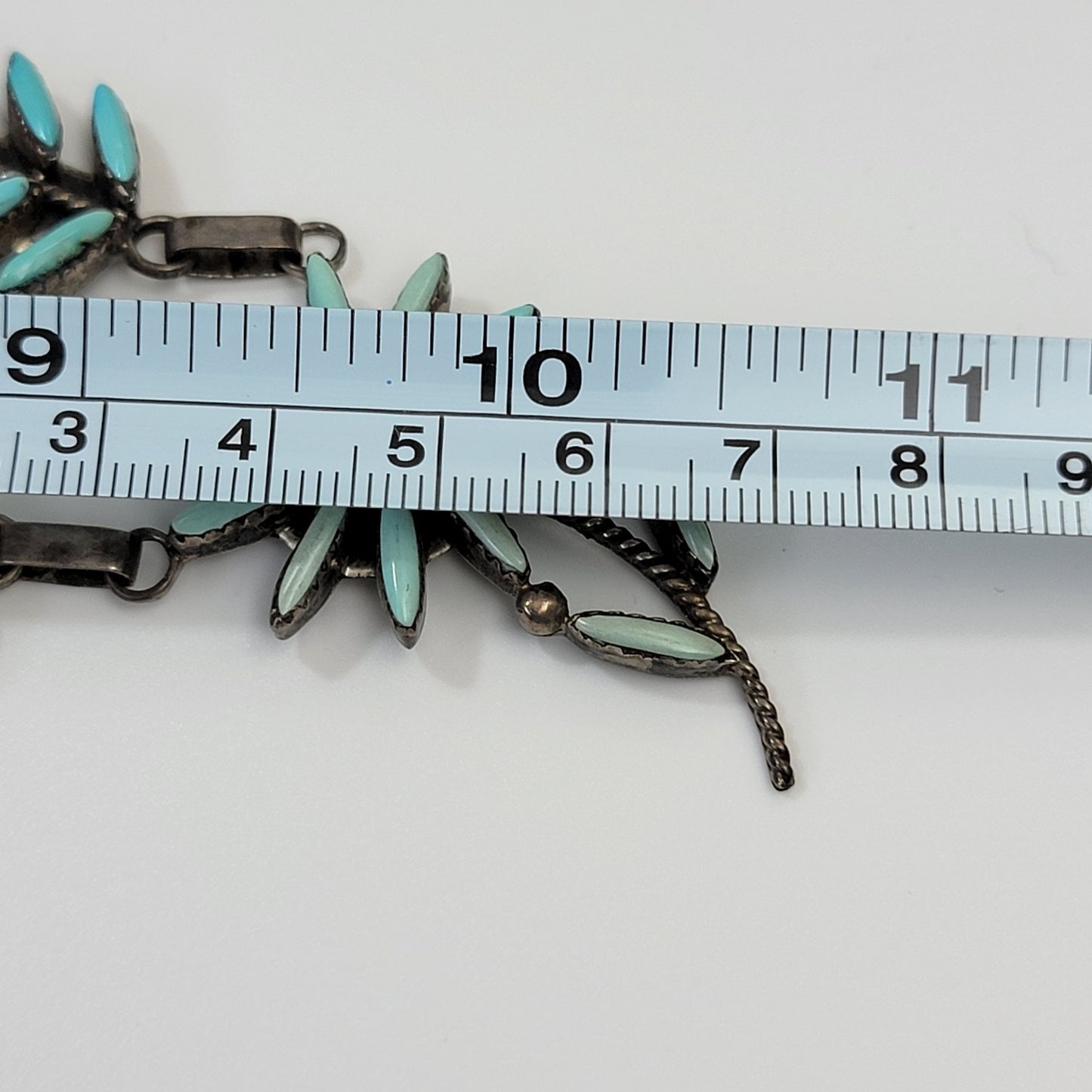 Vintage Sterling Silver Norbert & Florenda Haskie Zuni Needlepoint Petit Point Turquoise Necklace