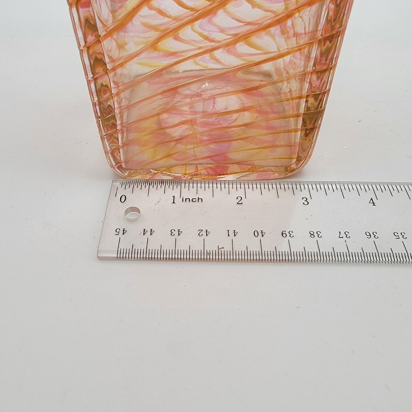 Joseph Morel Zellique Studios Latticino Art Glass Fan Vase