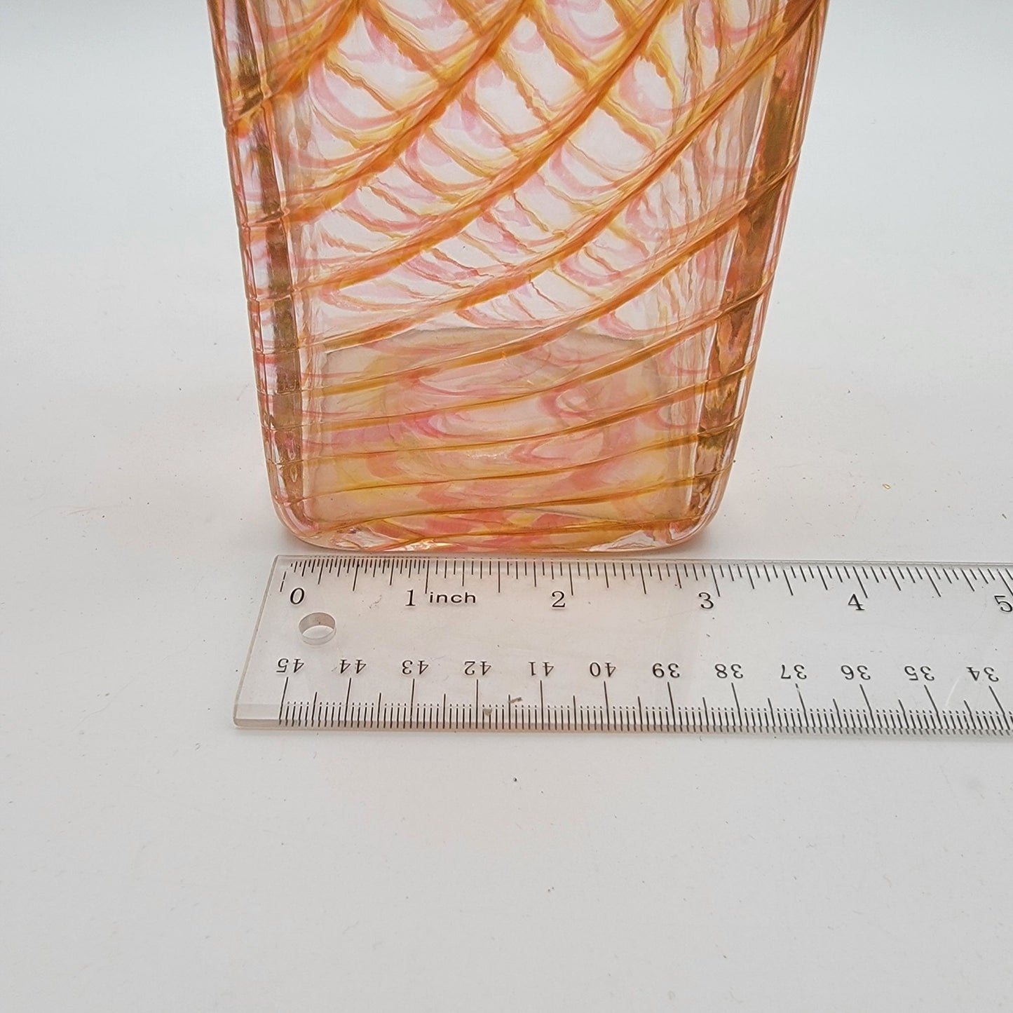Joseph Morel Zellique Studios Latticino Art Glass Fan Vase