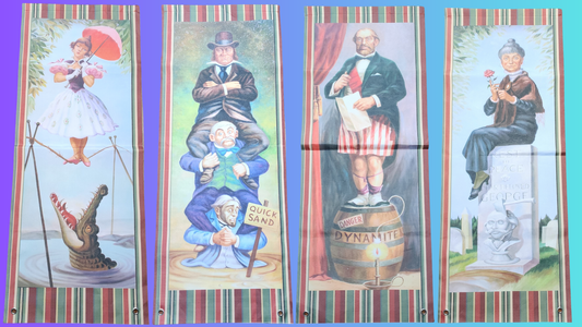 Set of Haunted Mansion Stretching Room Portrait Fabric Panels