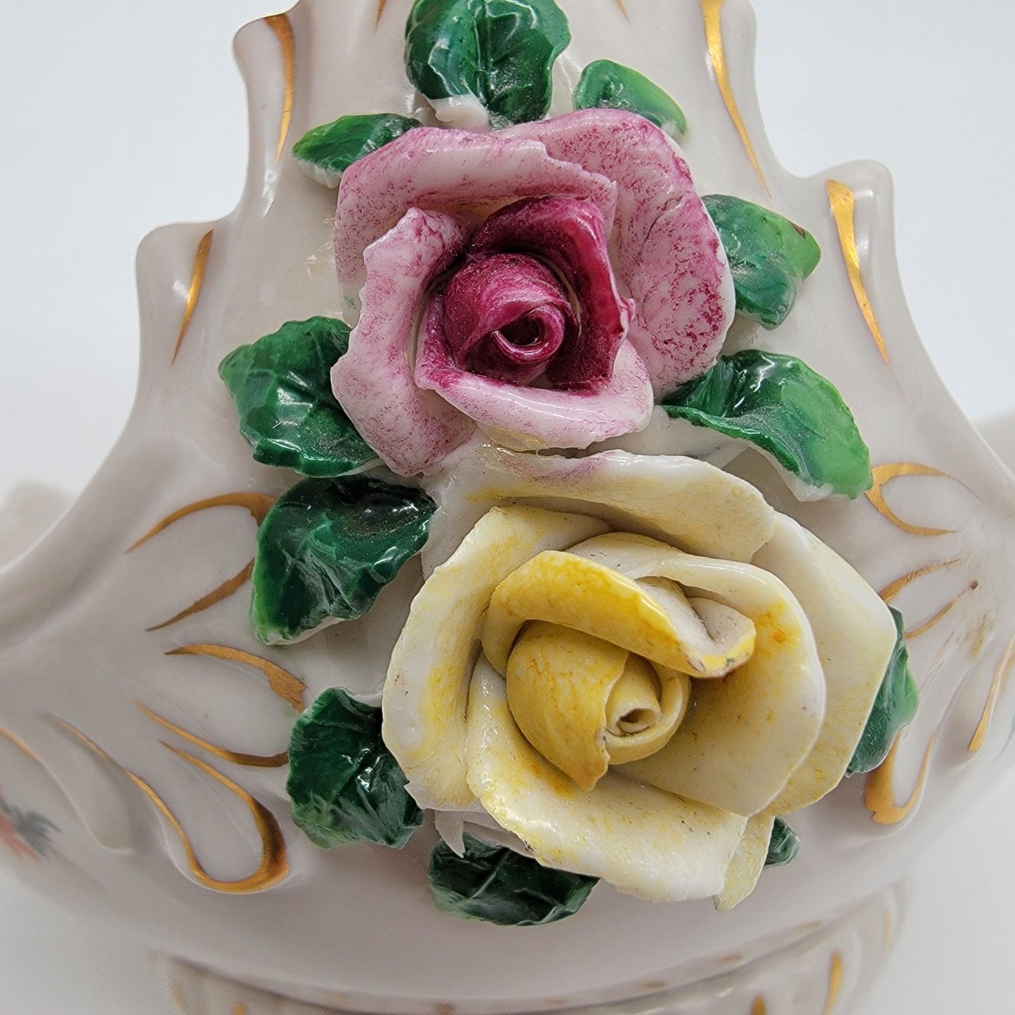 Vintage Friedrich Wessel Dresden Porcelain Basket Roses