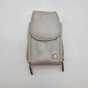 Travelon Vintage Grey Leather Anti-Theft Belt Wallet Card Holder