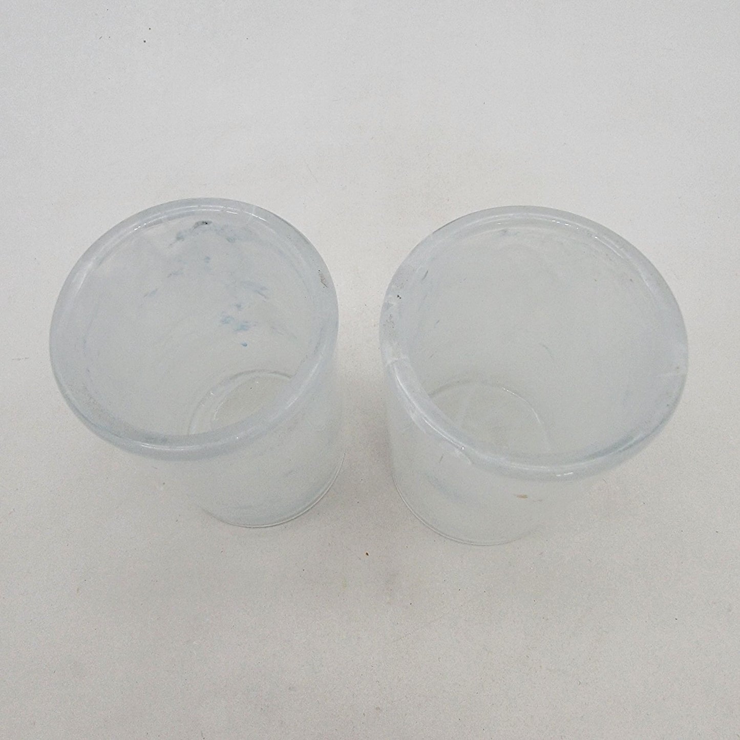 PartyLite Indulgences Art Glass Candle Holders White Swirl Set Of 2