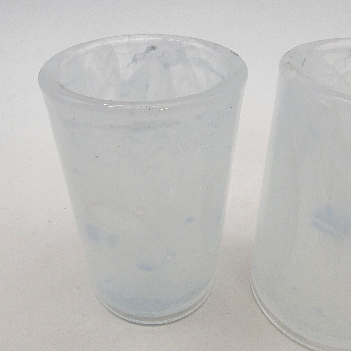 PartyLite Indulgences Art Glass Candle Holders White Swirl Set Of 2