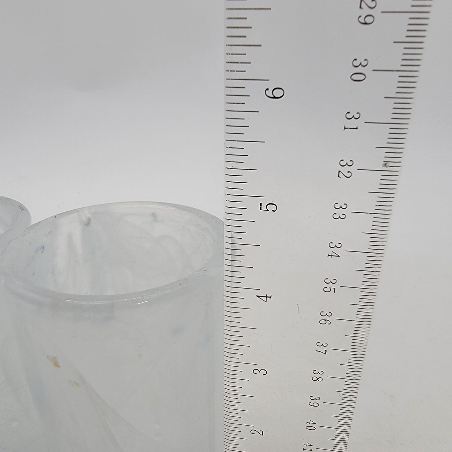 PartyLite Indulgences Art Glass Candle Holders White Swirl Set Of 2