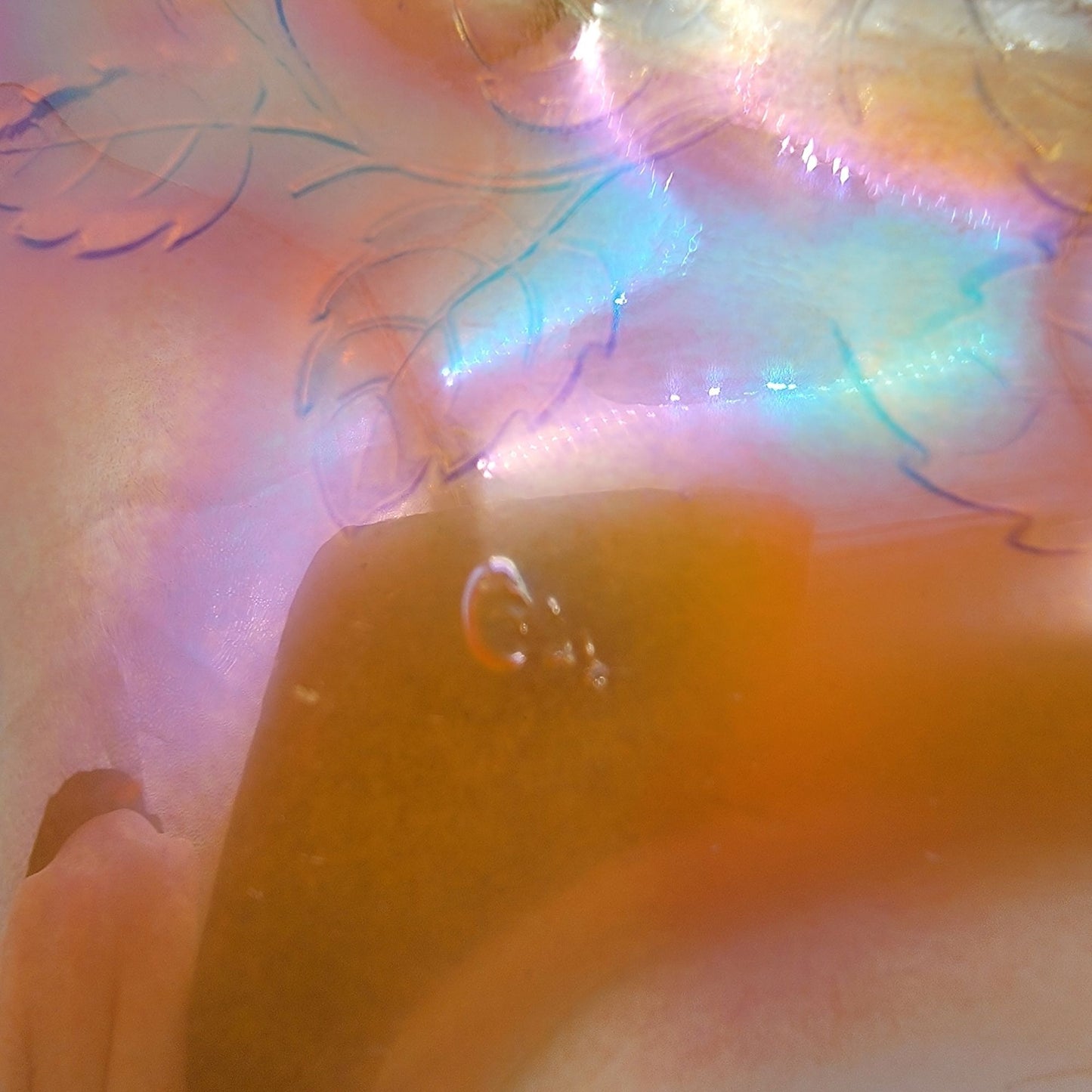 Antique Dugan Carnival Glass Cosmos Variant Ruffled Bowl Marigold