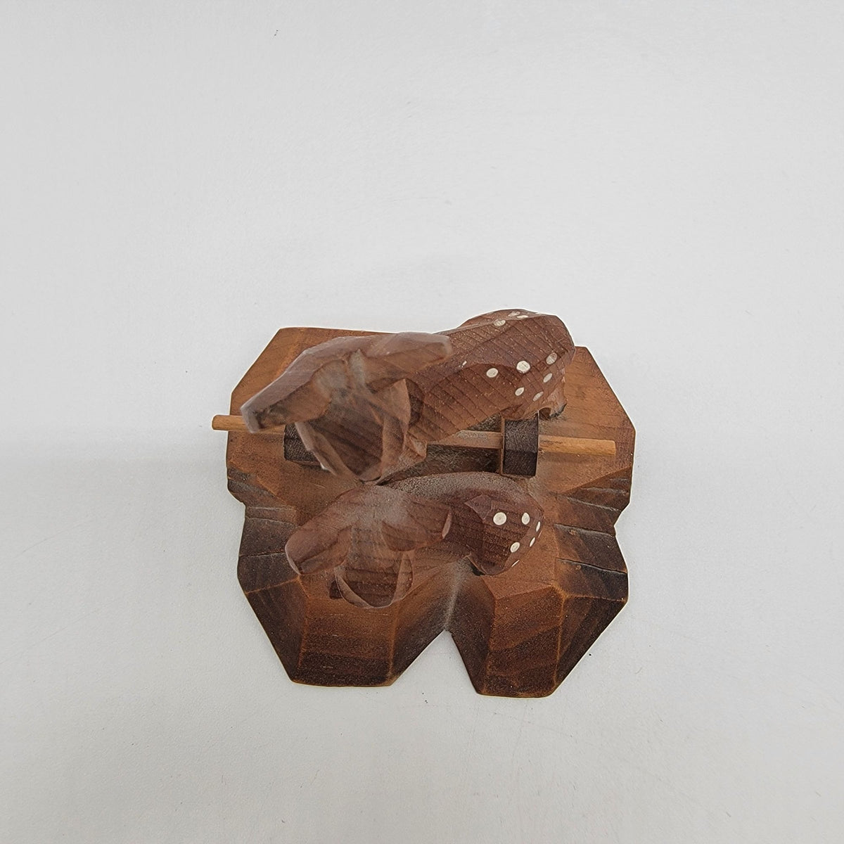 Vintage German Carved Wood Deer Fawn Figurine