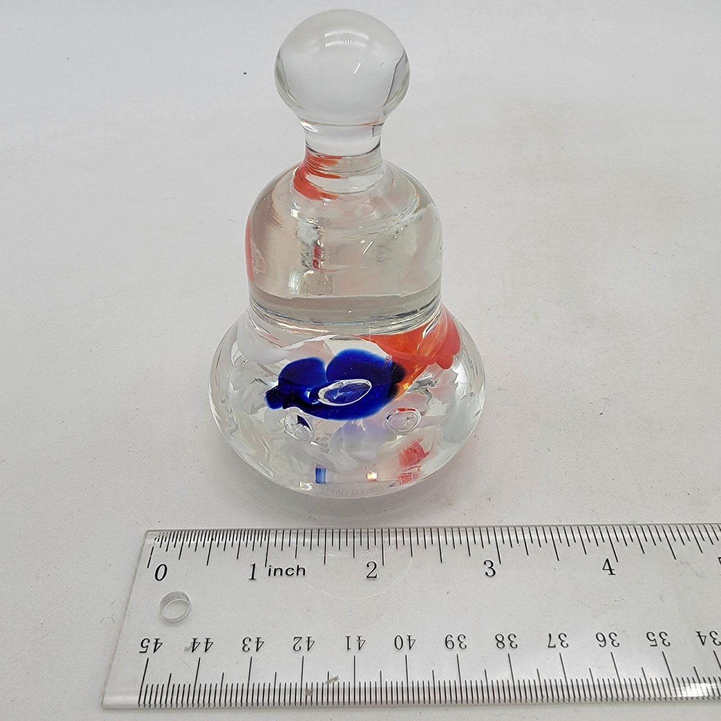 Vintage Joe St.Clair Bell Shaped Art Glass Paperweight