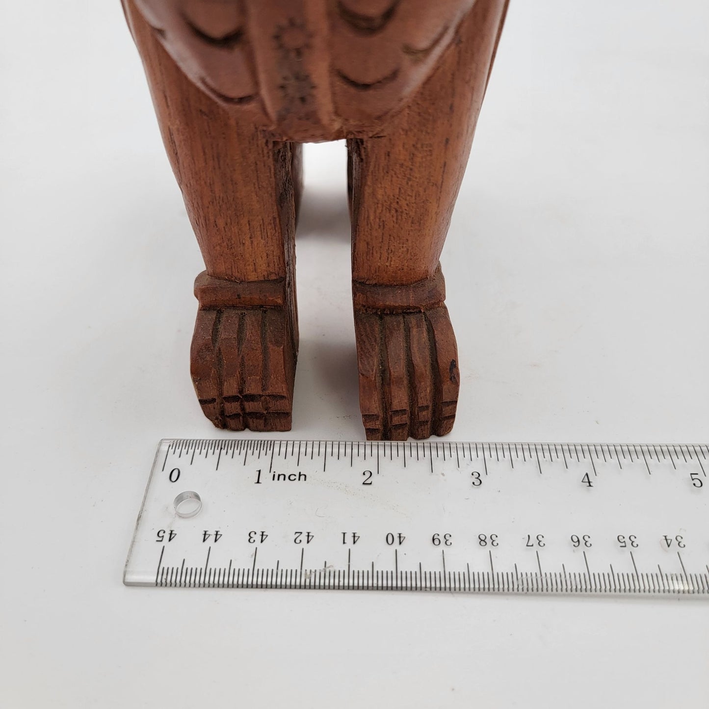 Hand-Carved Wooden Foo Dog Guardian Lion Statue