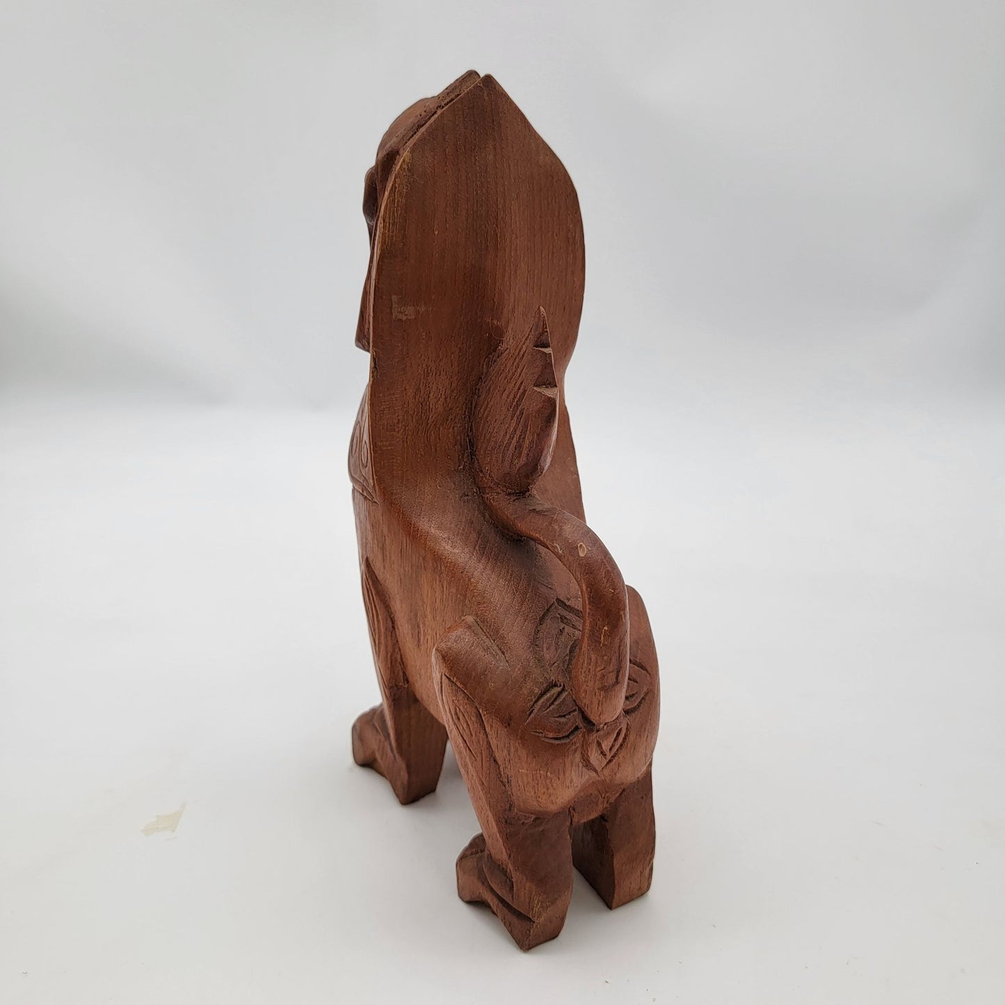 Hand-Carved Wooden Foo Dog Guardian Lion Statue