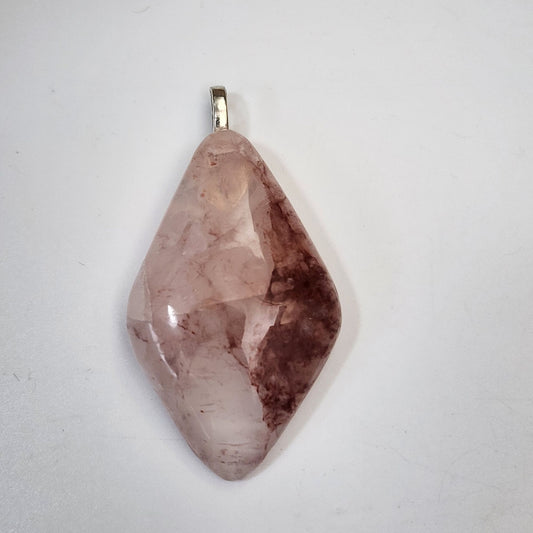 Artisan Natural Iolite Blood Quartz Cabochon Pendant