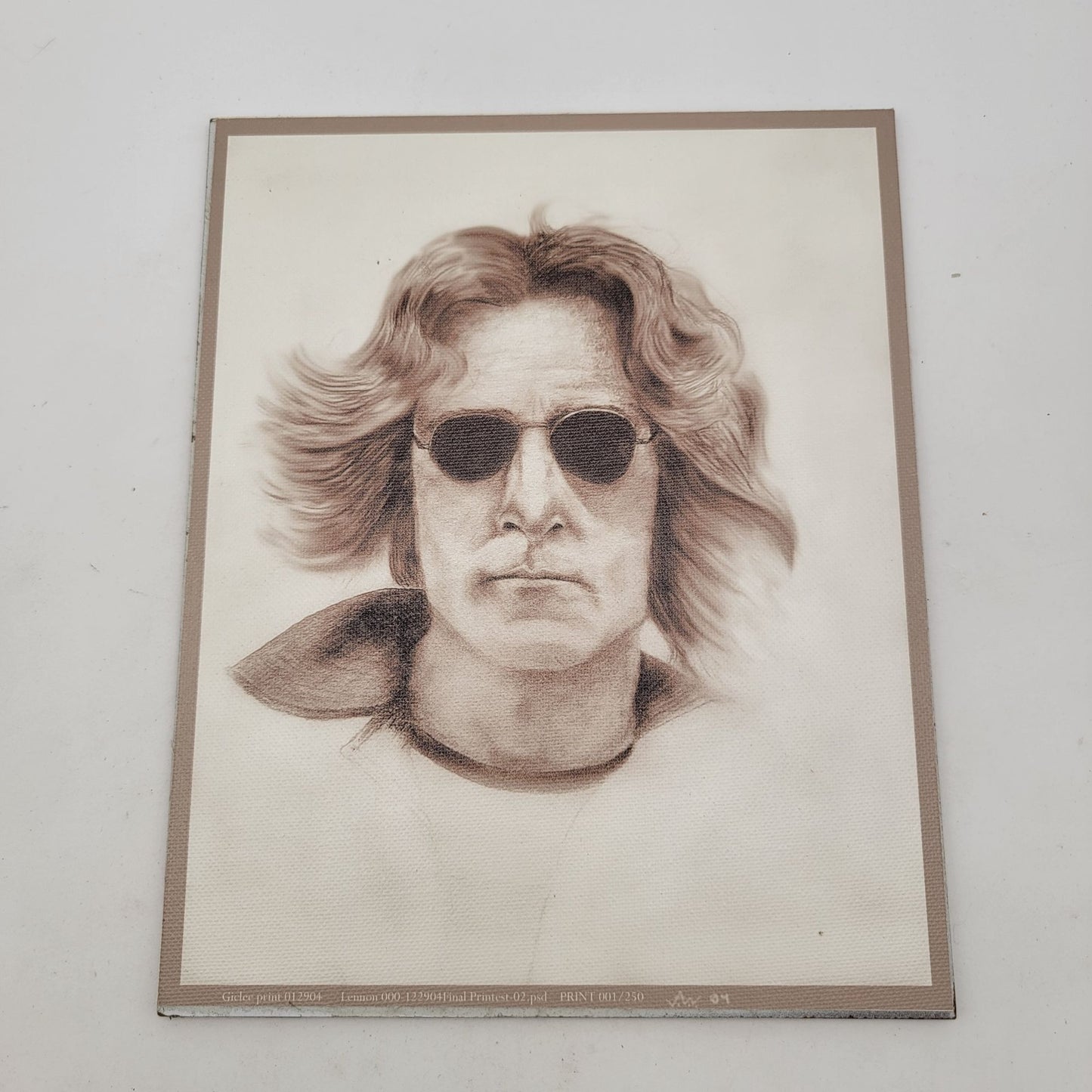 "Lennon" Giclee Print On Canvas Mounted on Claybord Signed 001/250 By John A. Wood 2004