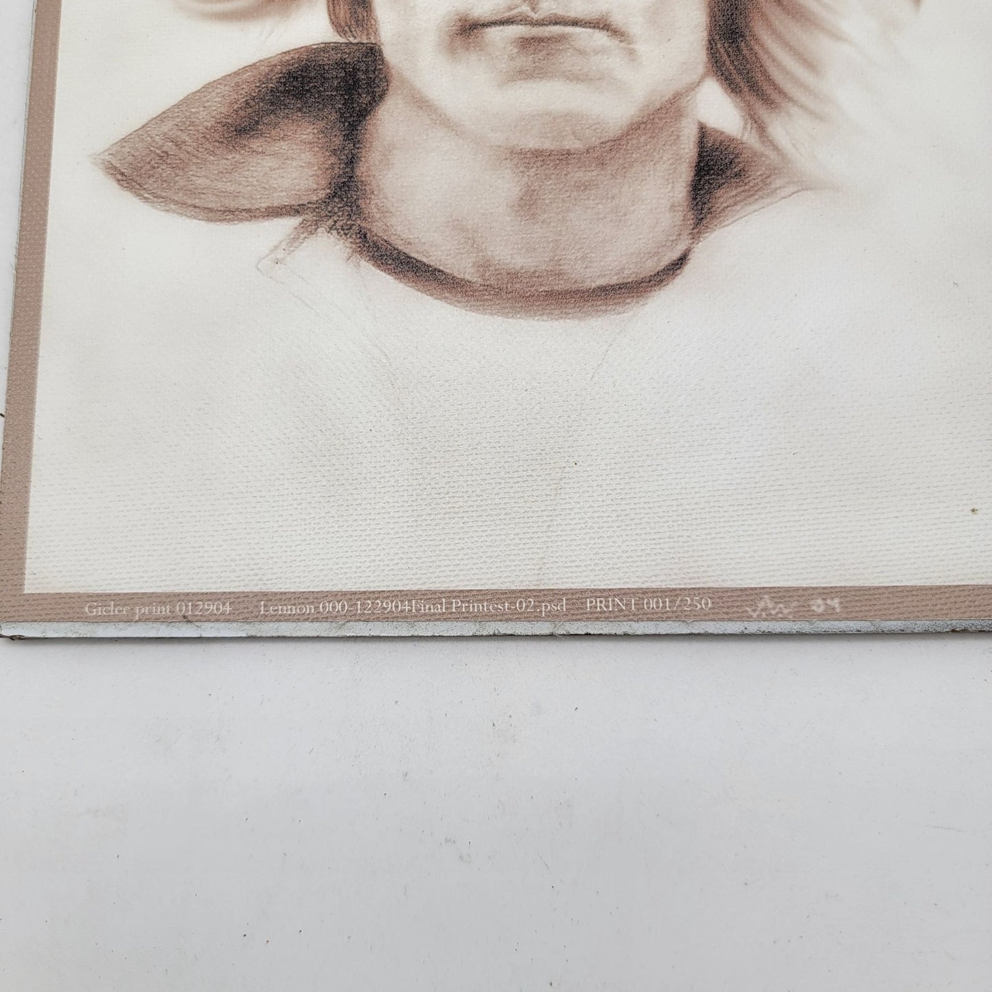 "Lennon" Giclee Print On Canvas Mounted on Claybord Signed 001/250 By John A. Wood 2004