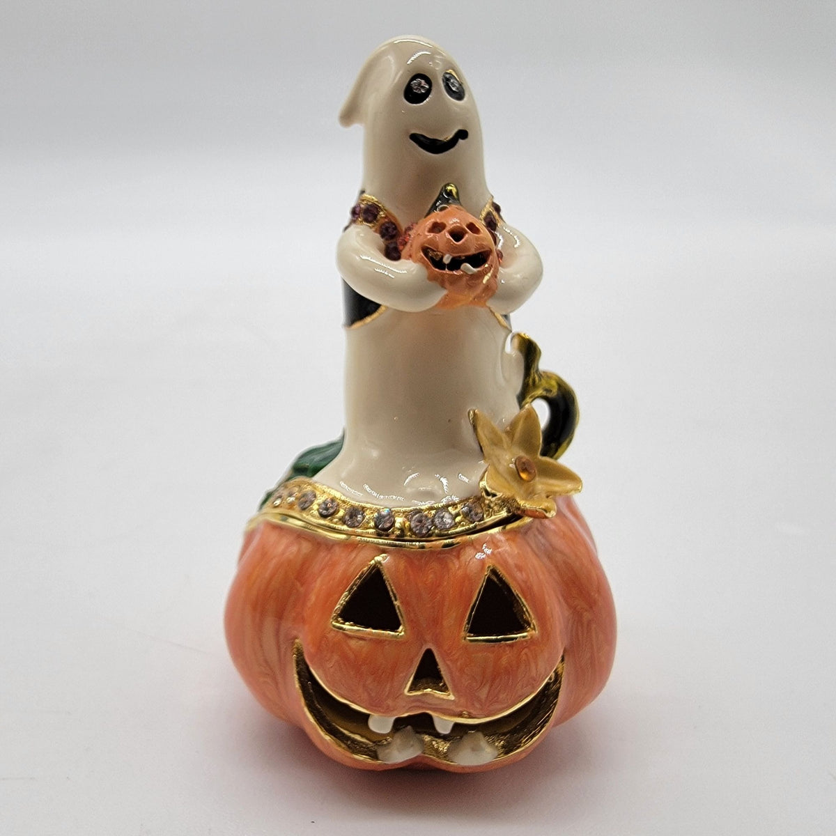 Artform Halloween Ghost Pumpkin Trinket Box