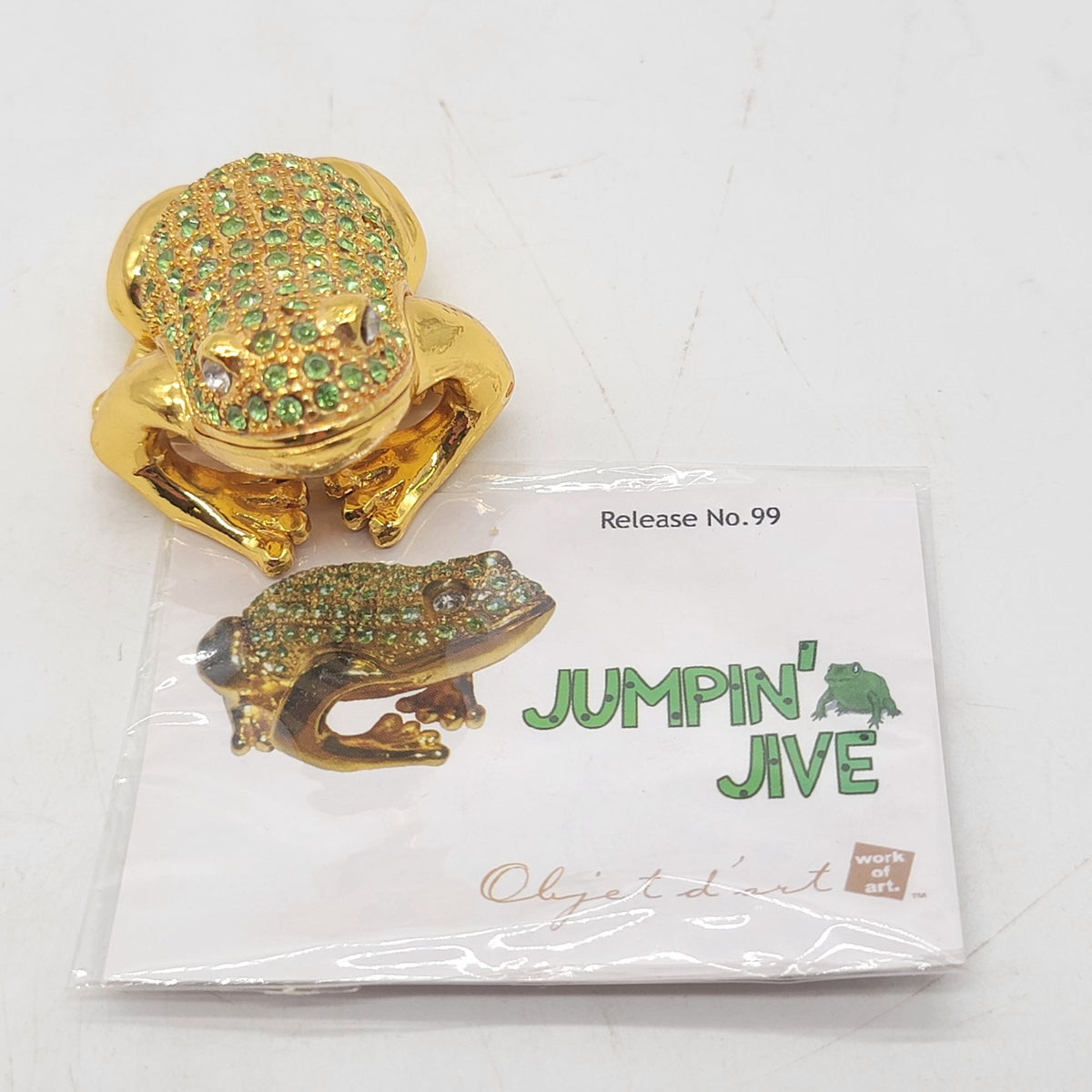 Objet D'Art Jumpin Jive Frog Trinket Box Artform No. 99