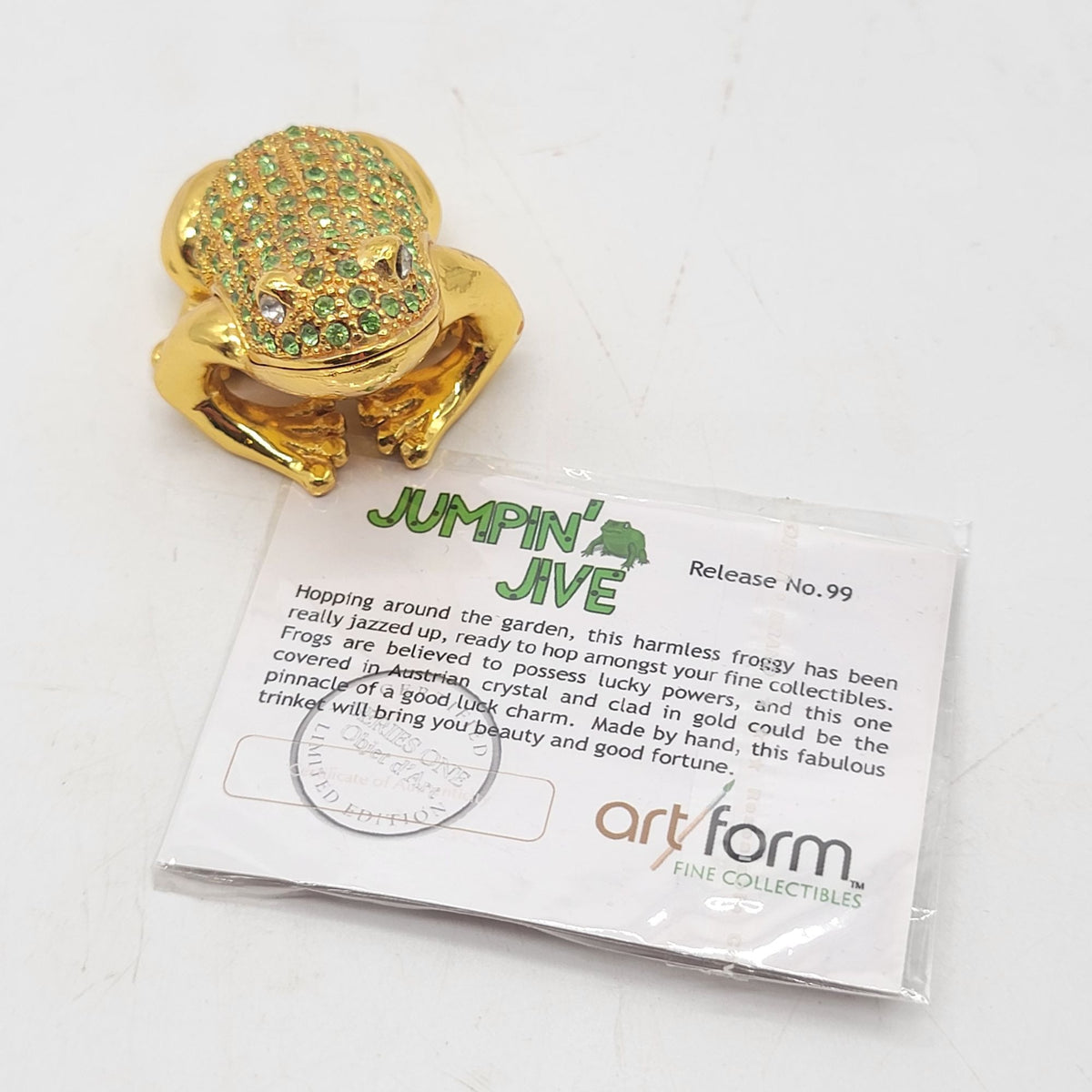 Objet D'Art Jumpin Jive Frog Trinket Box Artform No. 99