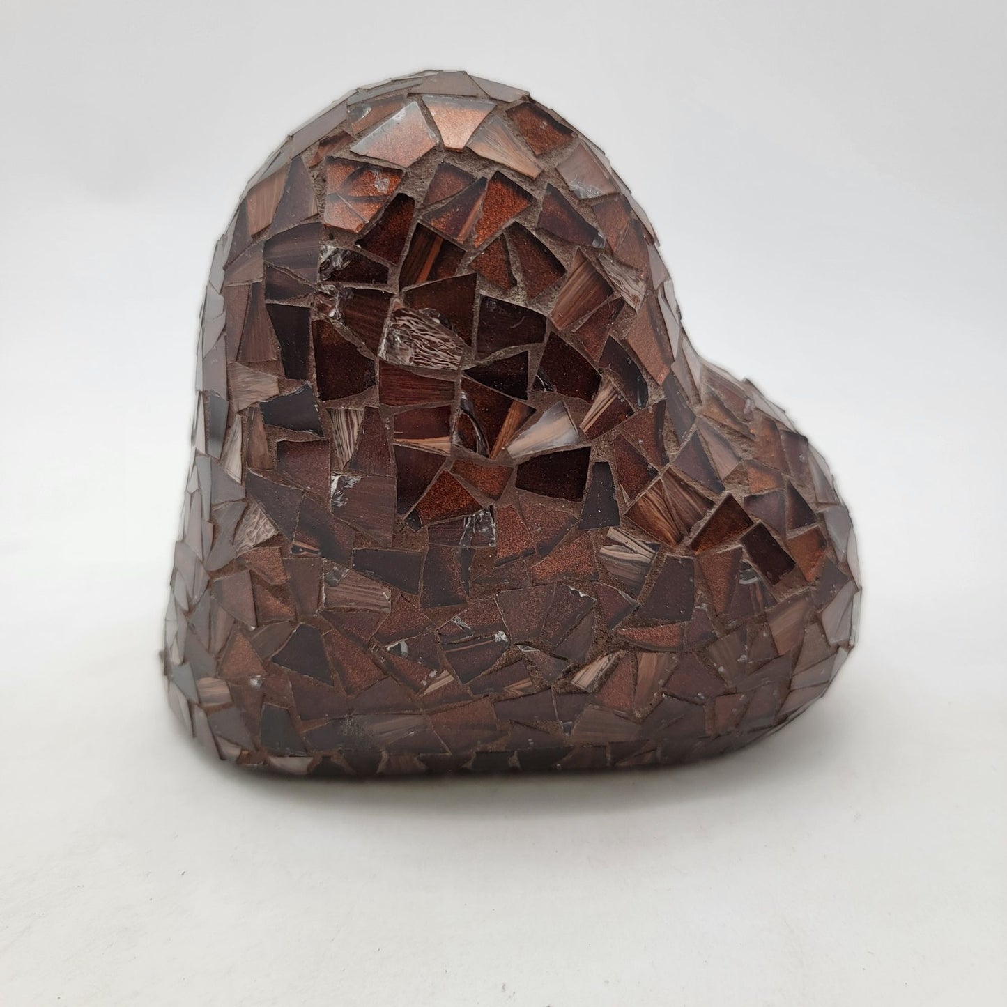 3D Heart Mosaic Glass Sculpture Art