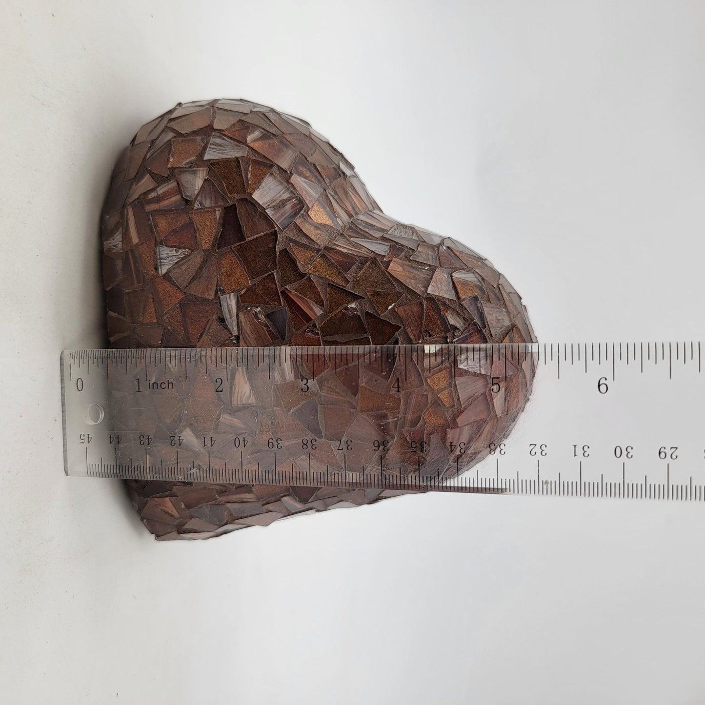 3D Heart Mosaic Glass Sculpture Art