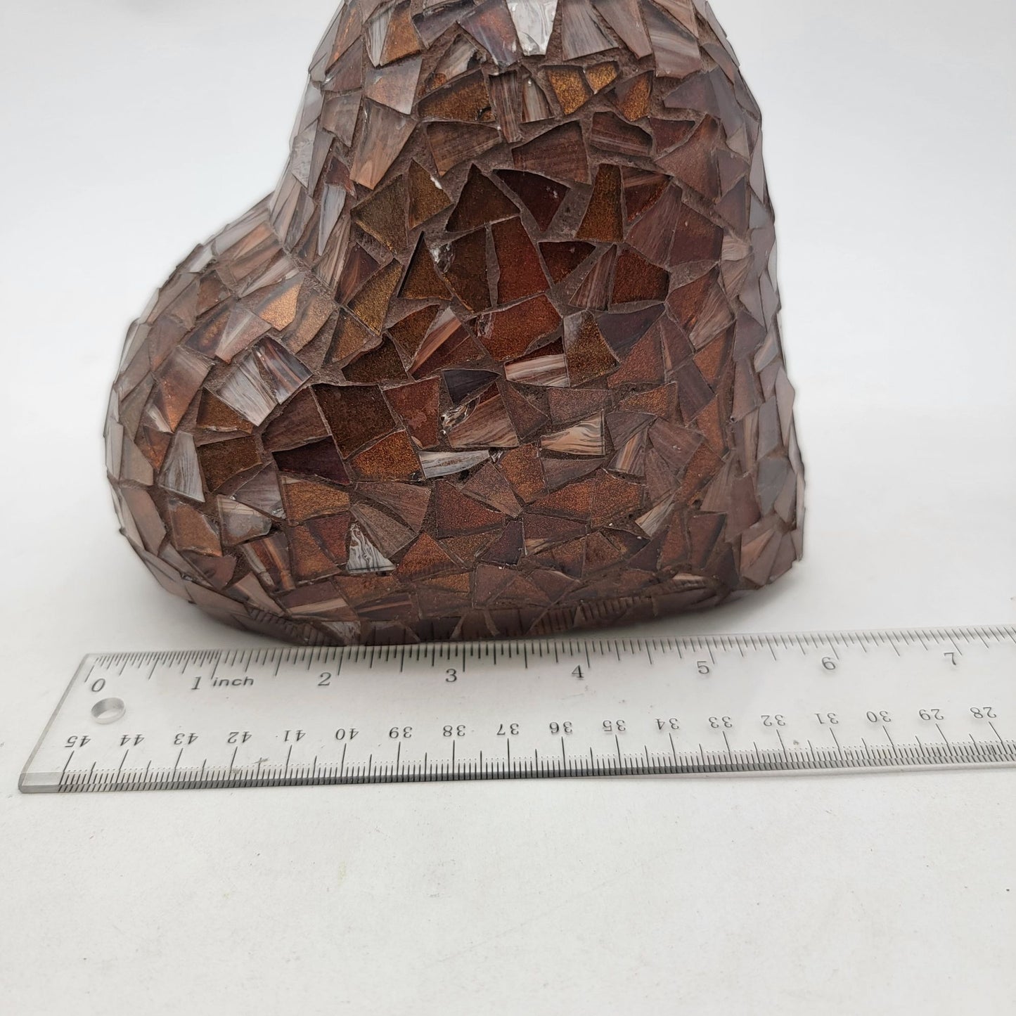 3D Heart Mosaic Glass Sculpture Art