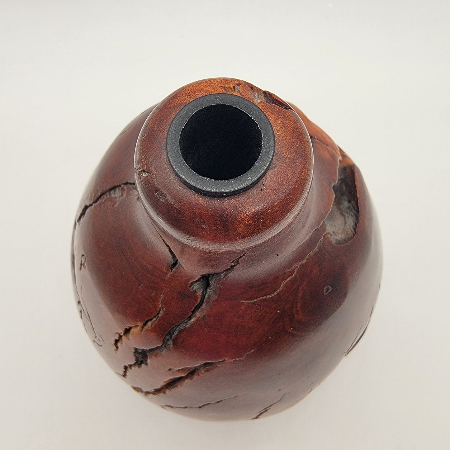 Vintage Raw Manzanita Burl Wood Turned Vase