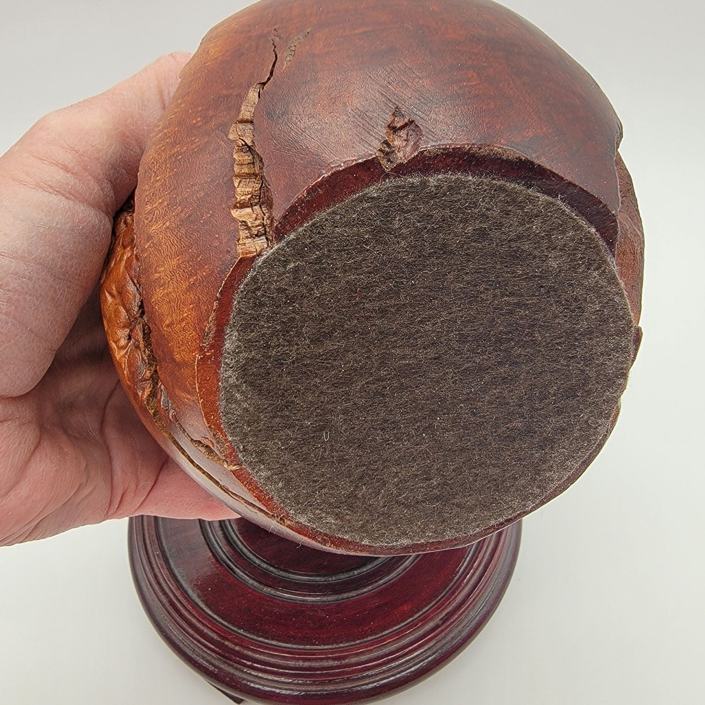 Vintage Raw Manzanita Burl Wood Turned Vase