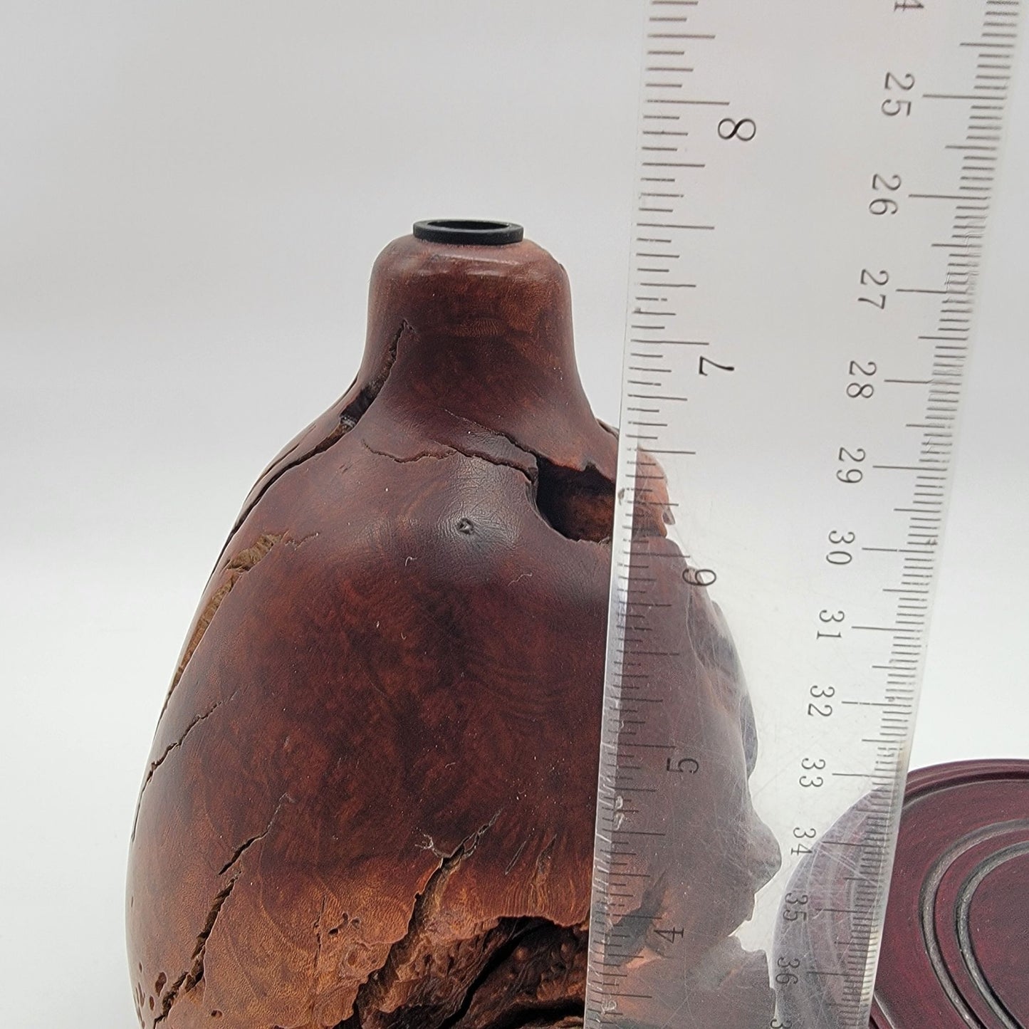 Vintage Raw Manzanita Burl Wood Turned Vase