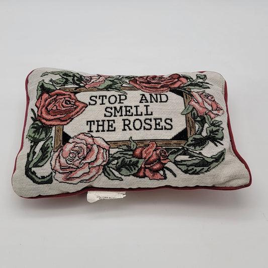Decorative Arlee Home Fashions Pillow With "Stop And Smell The Roses" Tapestry Design
