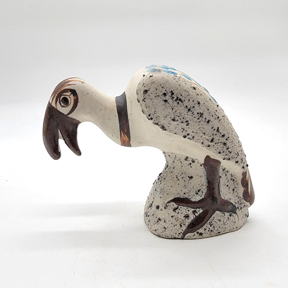 Vintage Mexican Pottery Vulture Bird Figurine