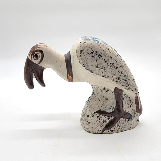 Vintage Mexican Pottery Vulture Bird Figurine