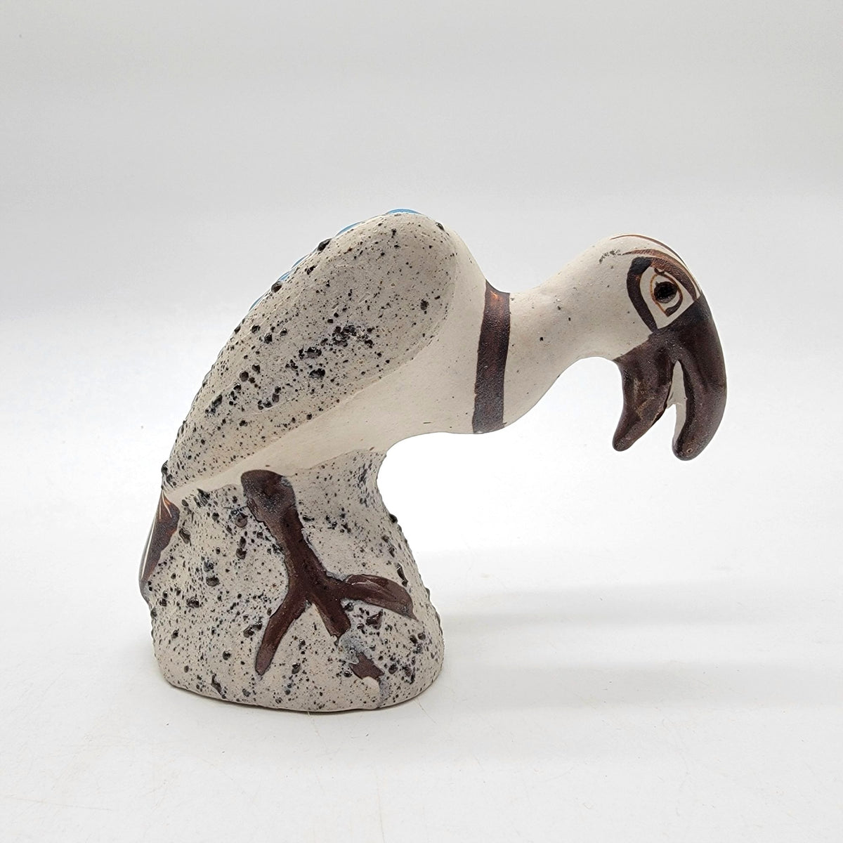 Vintage Mexican Pottery Vulture Bird Figurine