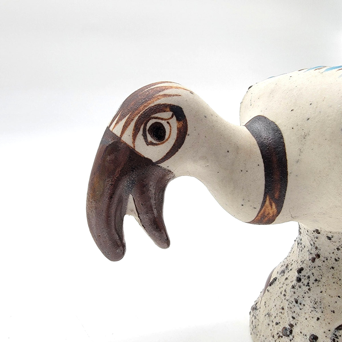 Vintage Mexican Pottery Vulture Bird Figurine