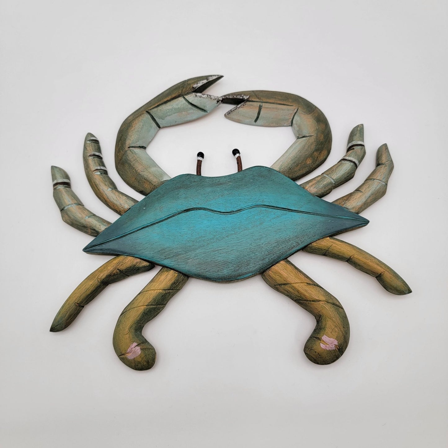 Blue Crab Wood Wall Art Nautical Coastal Decor