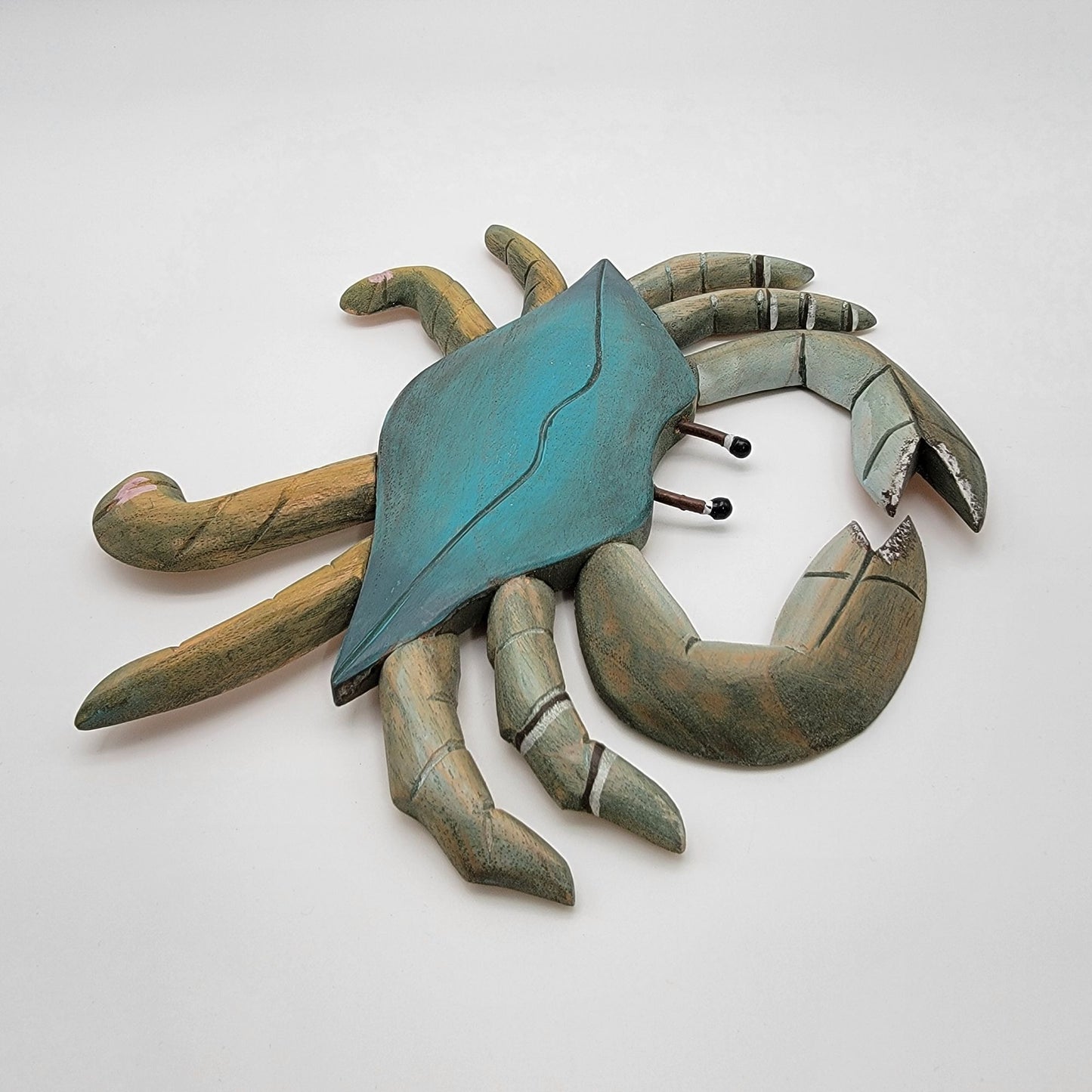 Blue Crab Wood Wall Art Nautical Coastal Decor