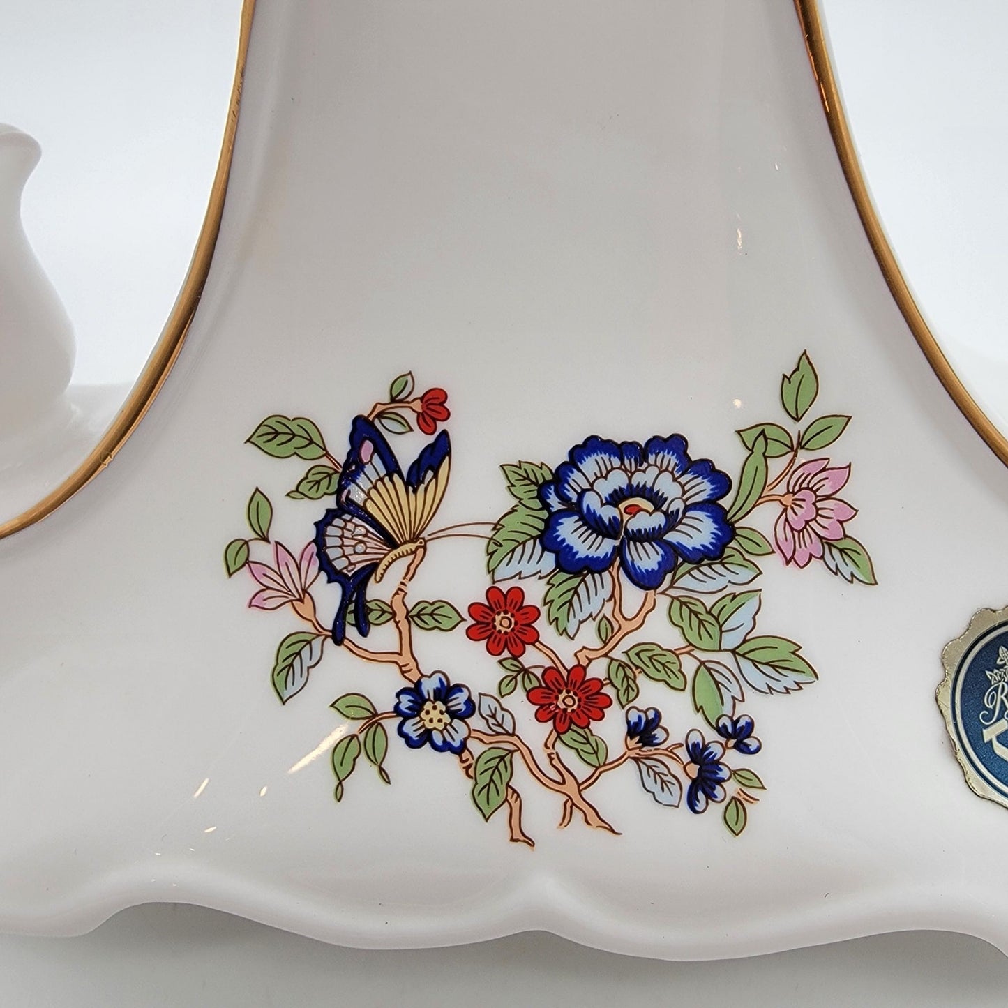 Vintage Royal Tara Ireland Fine Bone China Triple Candelabra Harmony Pattern Butterfly & Floral Motifs
