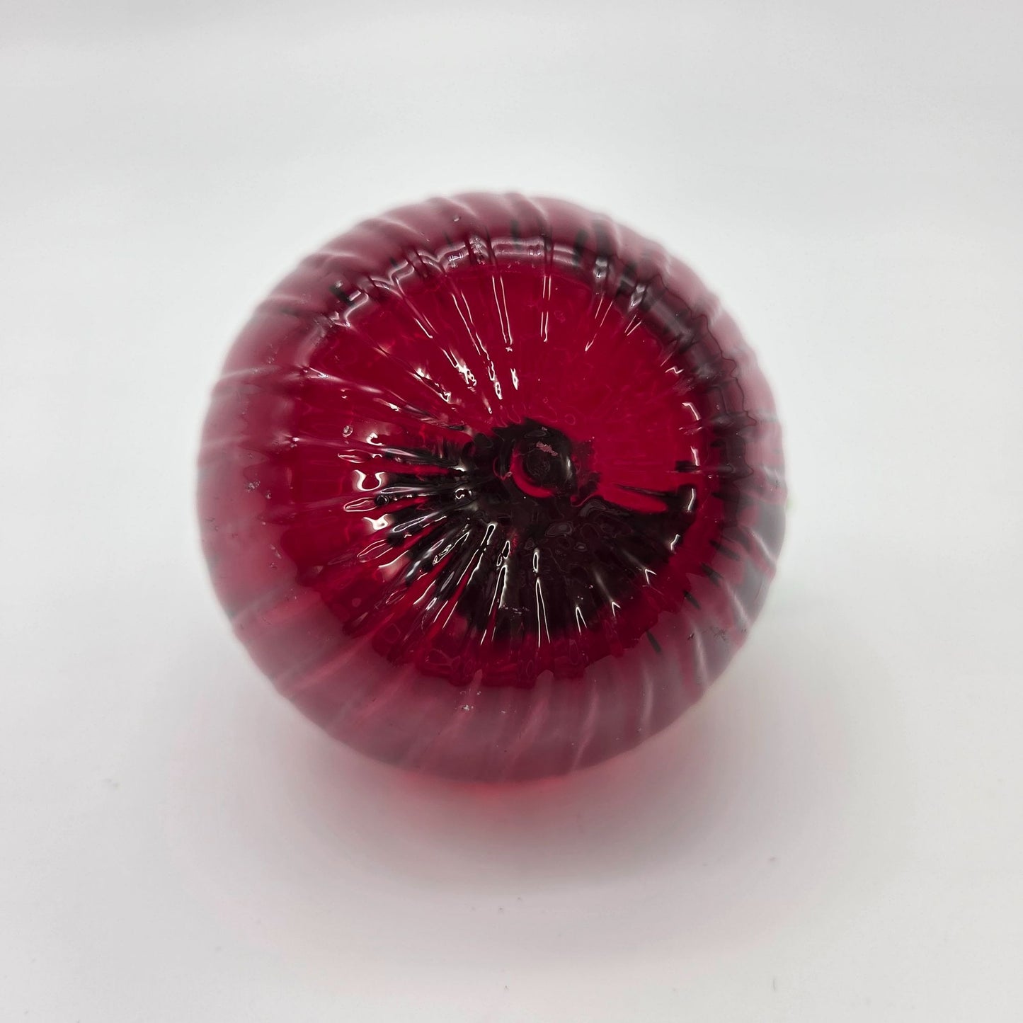 Hand Blown Red Art Glass Apple