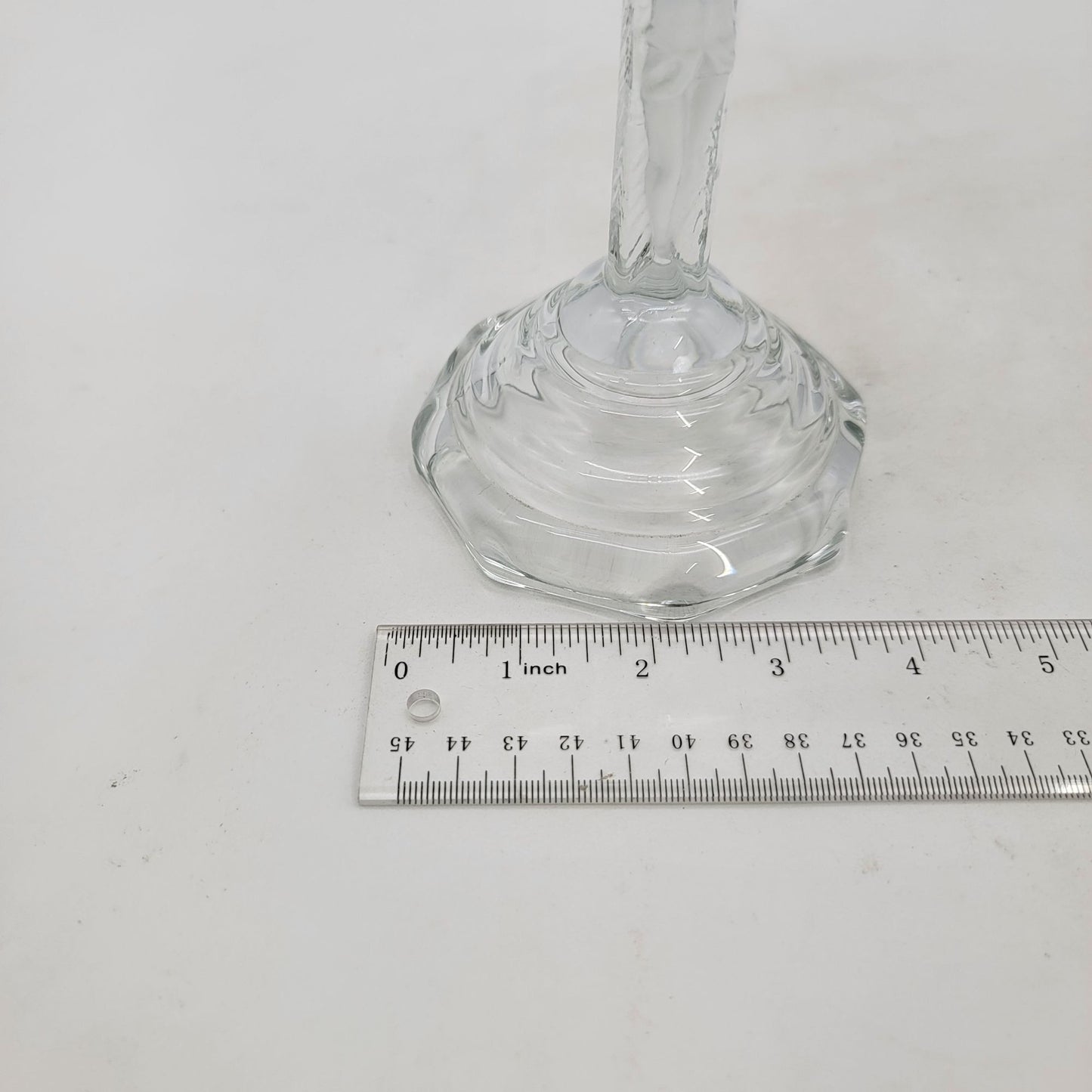 Vintage Pressed Glass Crucifix Cross Candle Holder