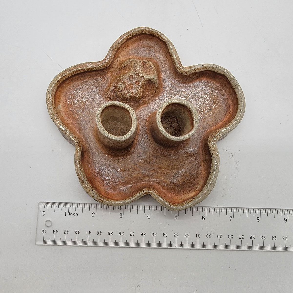 1960s Pottery Ikebana Frog Vase