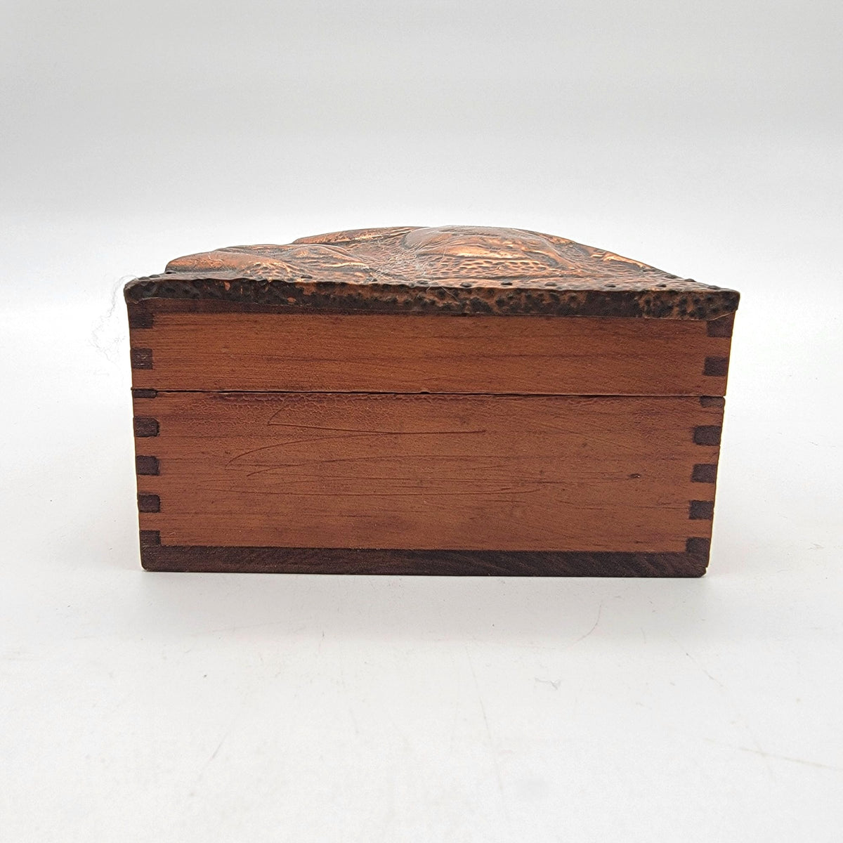 Vintage Hammered Copper Repousse Squirrel Wood Box